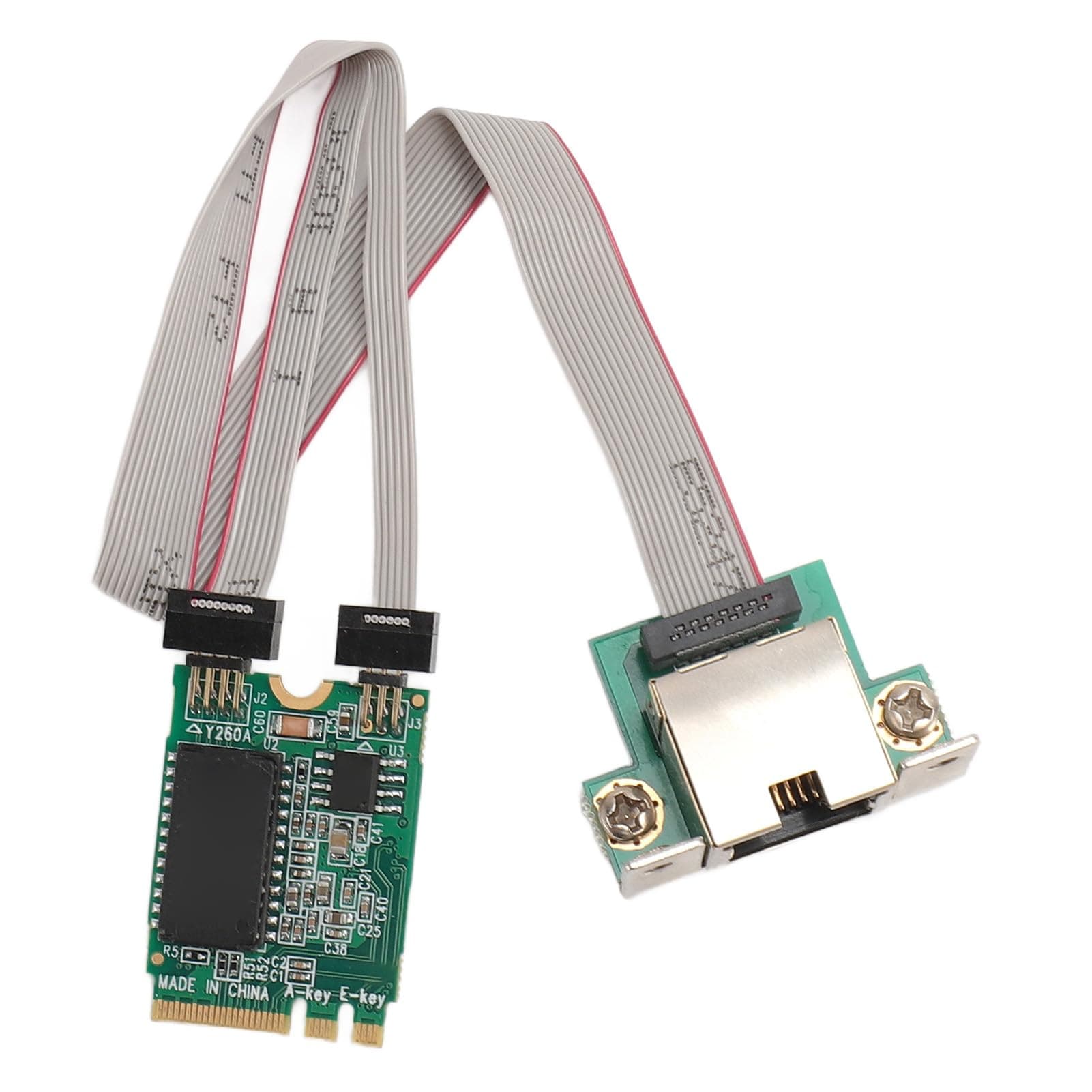 M.2 A E Card NIC Bent Pin, Gigabit Ethernet Server Adapter, M.2 A E I210AT Single Port Gigabit Server NIC Adapter Supports 1000/100/10Mbps,NIC I210AT Chip GBE Ethernet RJ45