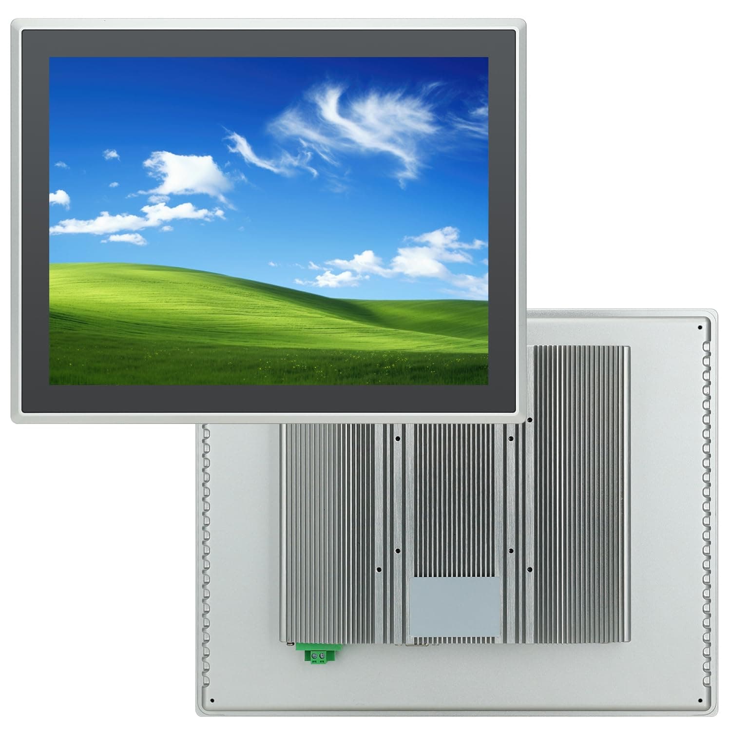 15 inch Capacitive Multi-Touchscreen Industrial Embedded Win-10 PC Monitor, IP65 Screen with 10 Points Touch Display, i3+RAM 4G+128G SSD, Integrated Phoenix2pin, HD-MI-Out & USB Ports