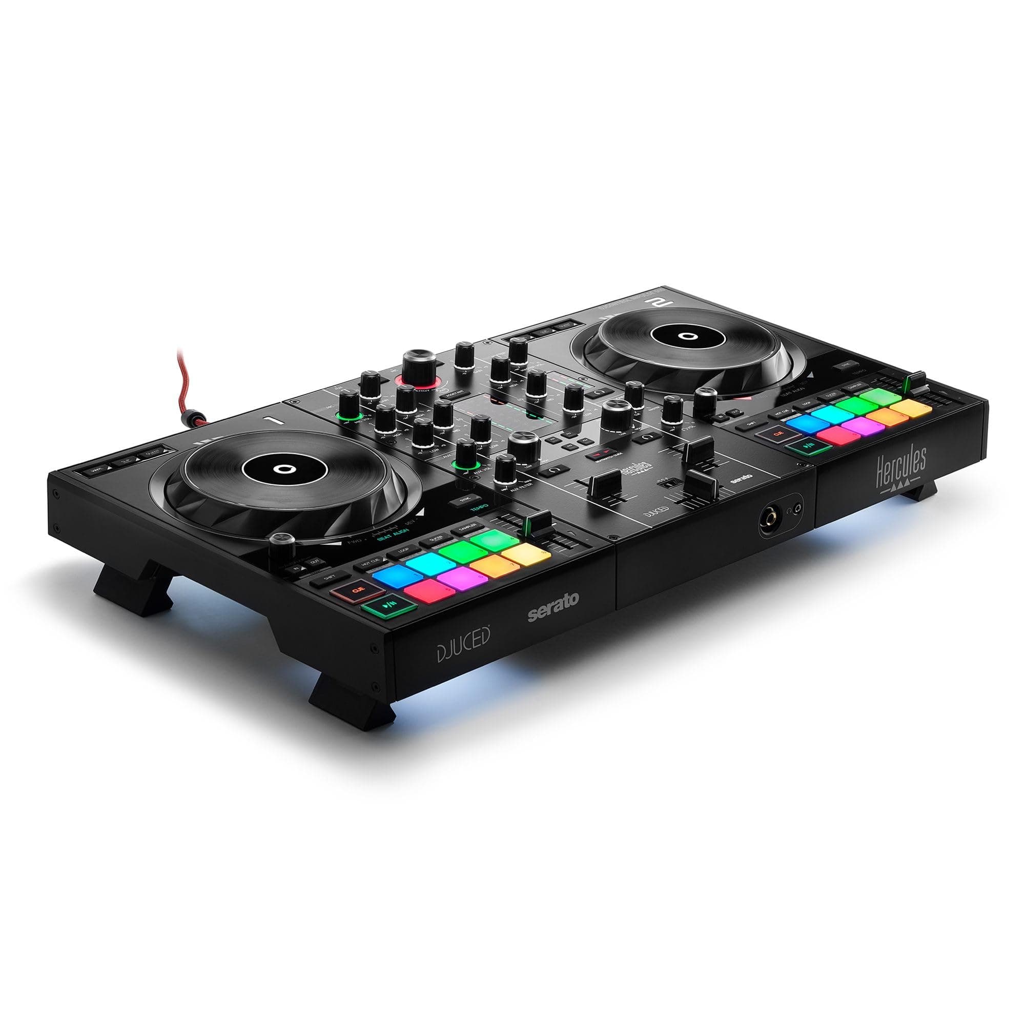 DJControl Inpulse 500 - Professional 2-Deck USB DJ Controller for Serato DJ & DJUCED - Built-in Audio Interface, Metal Plate, Fold-out Feet & Beatmatch Guide