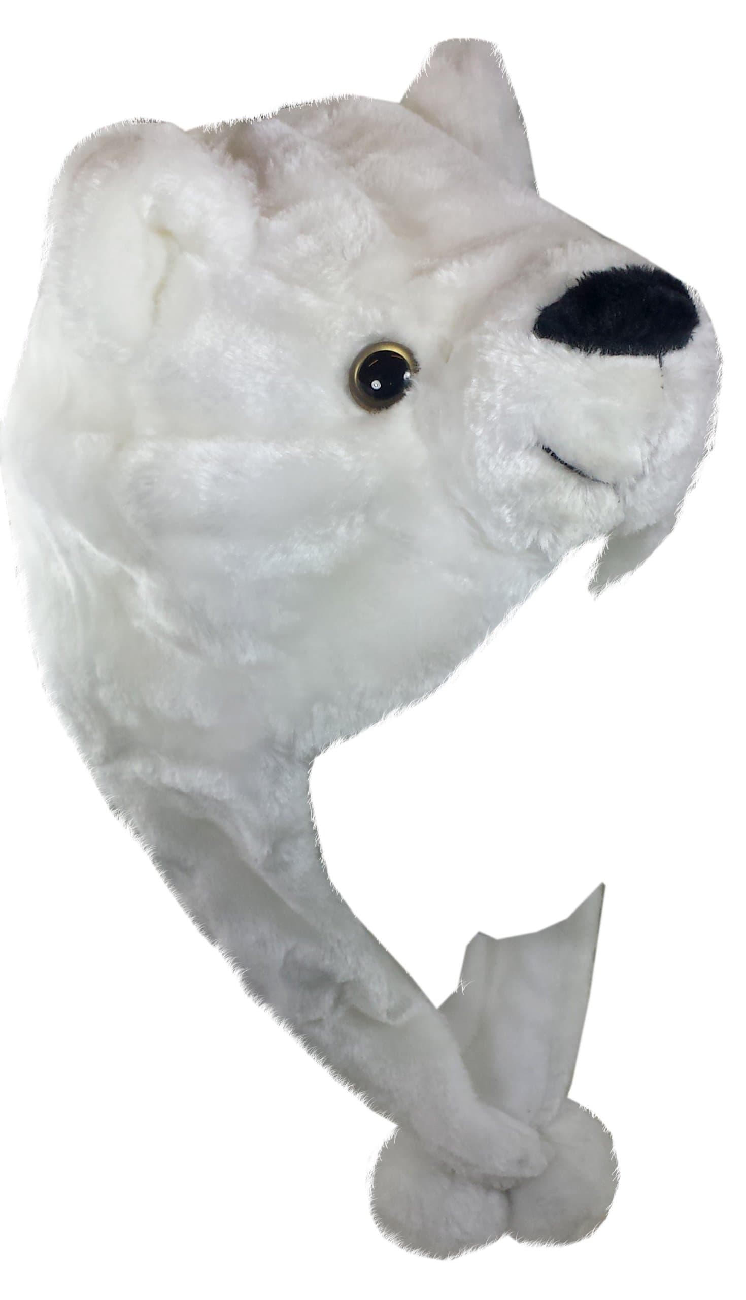 Critter Caps Plush Animal Hat with Ear Flaps That Button Under The Chin