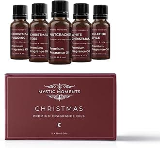 Mystic Moments | Christmas Fragrant Oil Gift Starter Pack 5x10ml | Festive Seasonal Scents for Candles, Soap & Home Fragrance