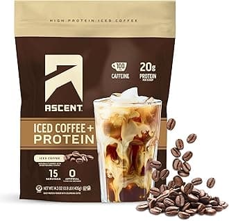 Iced Coffee Protein Powder - High Protein Coffee Powder, 20 g Protein & 100 mg Caffeine from Premium Colombian Coffee, Zero Artificial Flavors & Sweeteners - 15 Servings