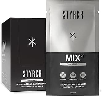 – Styrkr MIX90 Energy Powder Drink Mix - Pack of 12 Energy Powder Sachets for Cycling & Running - Approved by Endurance Atheletes - 90g of Carbs via Advanced Dual-Carb Formulation - 12x Pack