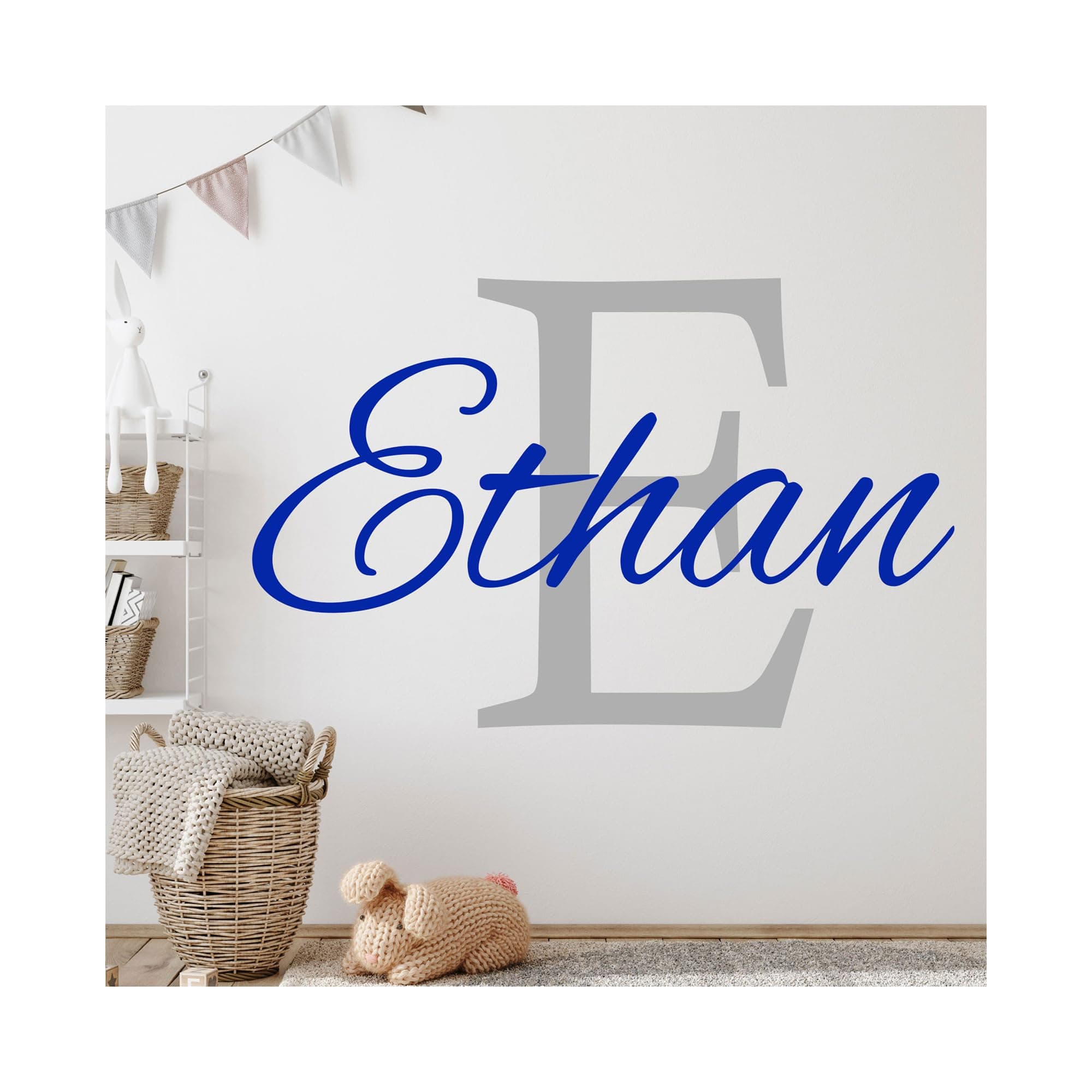 Boy Name Wall Stickers, Custom Name Initial Wall Sticker Vinyl Decal Personalised boy Baby Nursery Decor, Wall Sticker for Boys, Nursery Name Stickers