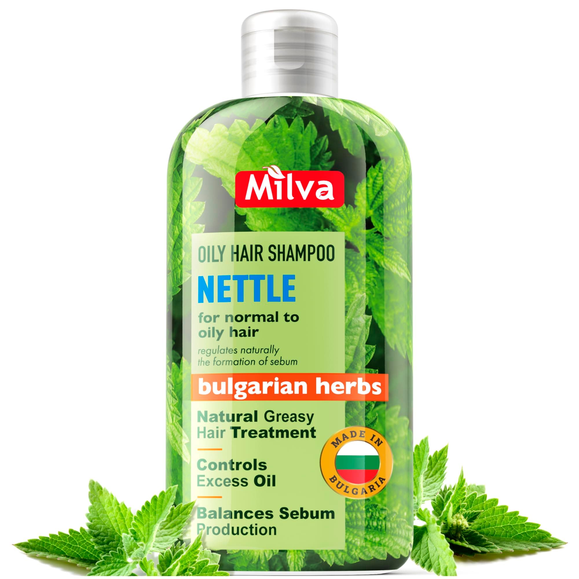 Milva Nettle Shampoo - Helps Regulate Sebum Production, Reduce Dandruff & Ease Scalp Irritation - For Strong, Healthy Hair- 200ml
