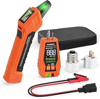 Circuit Breaker Finder Kit with GFCI Outlet Tester for 90-135V AC Circuits,includes Light Socket Adapter, 3-2 Prong Grounding Adapter & Clip adapter,Portable Electrical Tool with Carrying Case