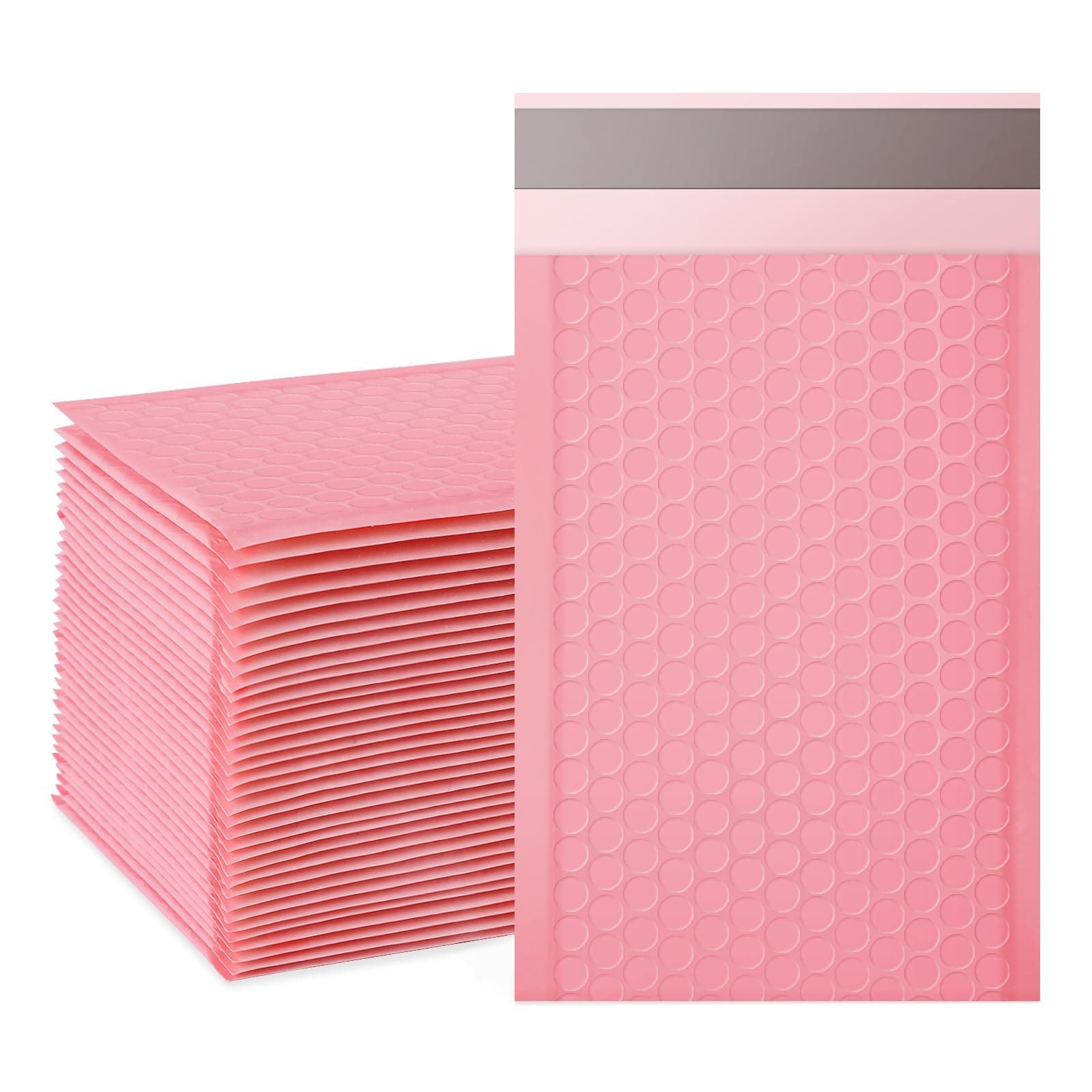 Bubble Mailers, 4x7 Inch Padded Bubble Mailers Pack of 50 Bubble Envelopes Opaque Self Seal Adhesive Waterproof Bags for Shipping and Packaging (Pink, 4x7-50)