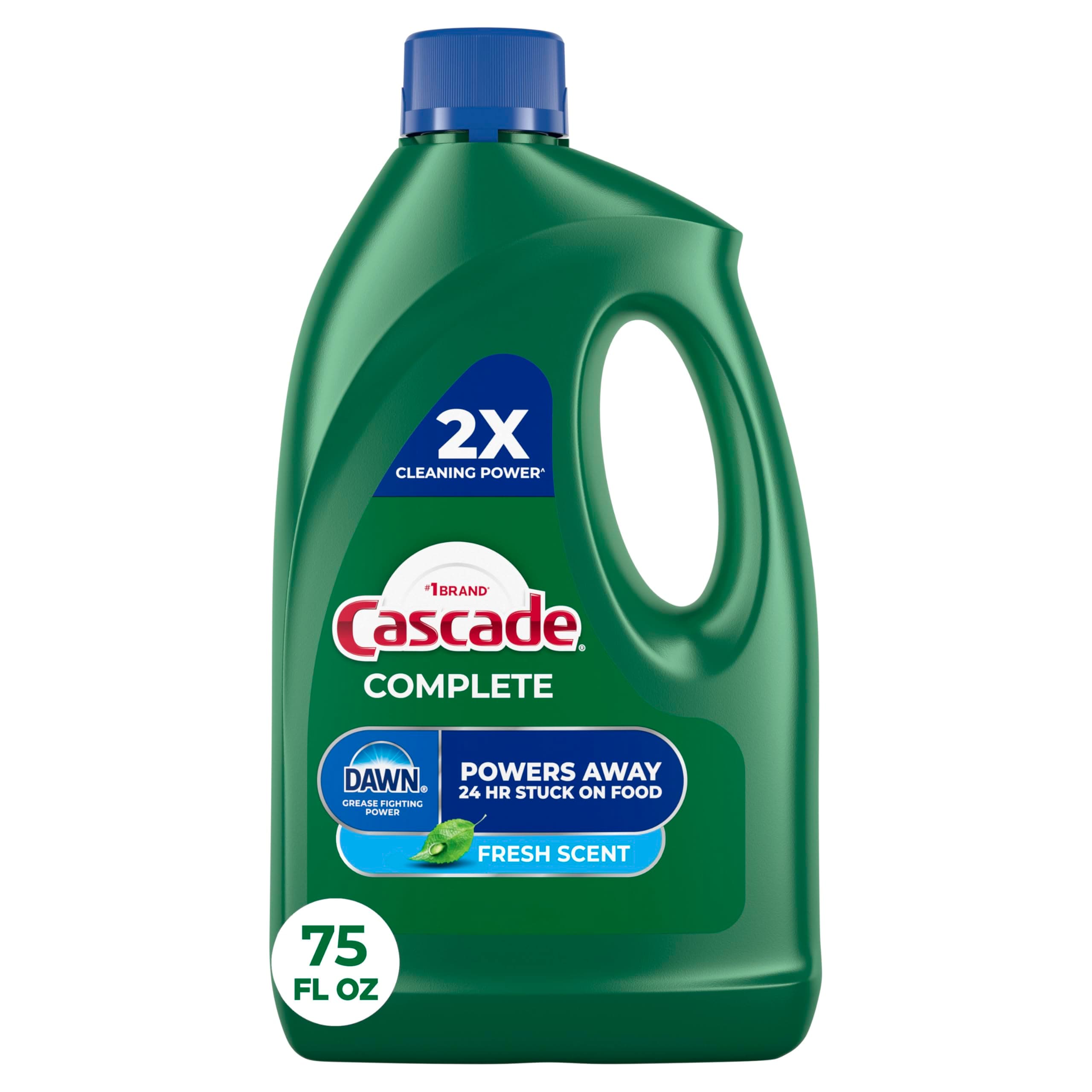 Cascade Complete Dishwasher Detergent Liquid Gel, Fresh Scent, 75 oz