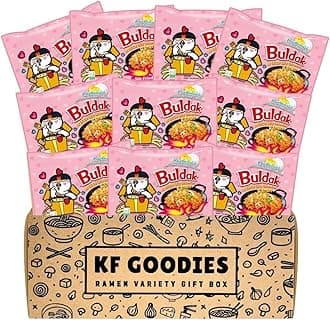 Korean Ramen Variety Pack Gift Box (10 Count) – Spicy Buldak Noodle Assortment for Birthdays, College Care Packages, Office Snacks, and Gift Baskets