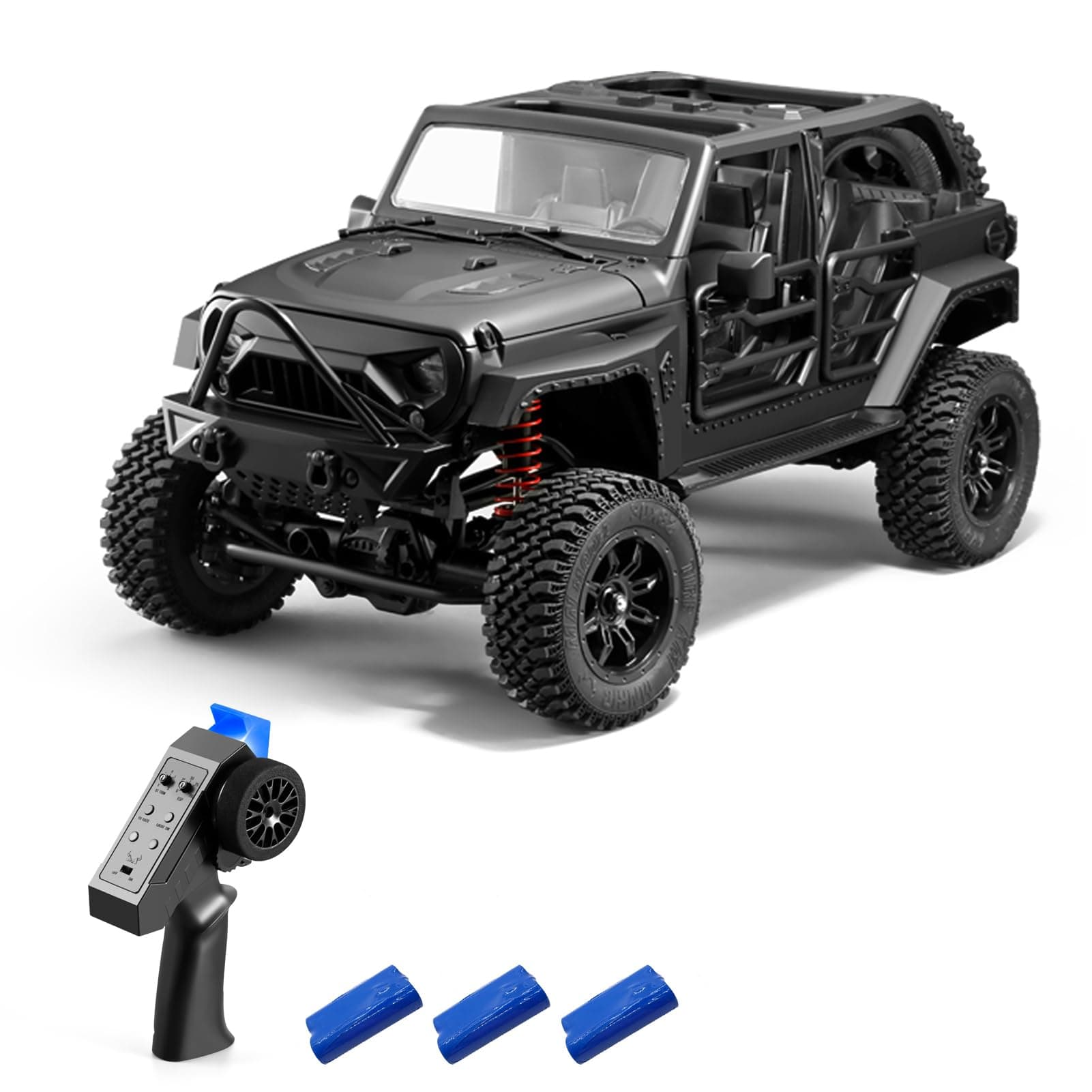 GoolRC RC Crawler, 1:12 Scale 4WD Remote Control Car, Off-Road Truck with Lights, 2.4Ghz RC Rock Crawler 4x4 All Terrain RC Car with 3 Battery