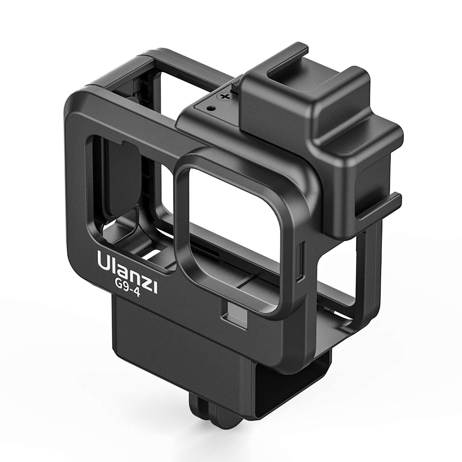 douself G9-4 Action Camera Video Cage Plastic Vlog Case Protective Housing with Dual Cold Shoe Mount 55mm Filter Adapter Extension Accessory Replacement for GoPro Hero 9