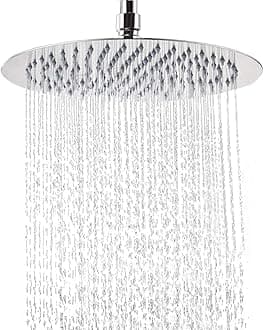 NearMoon Rain Shower Head, Ultra-Thin Design-Pressure Boosting, Awesome Some Experience, High Flow Stainless Steel Rainfall Head (12 Inch, Chrome Finish)