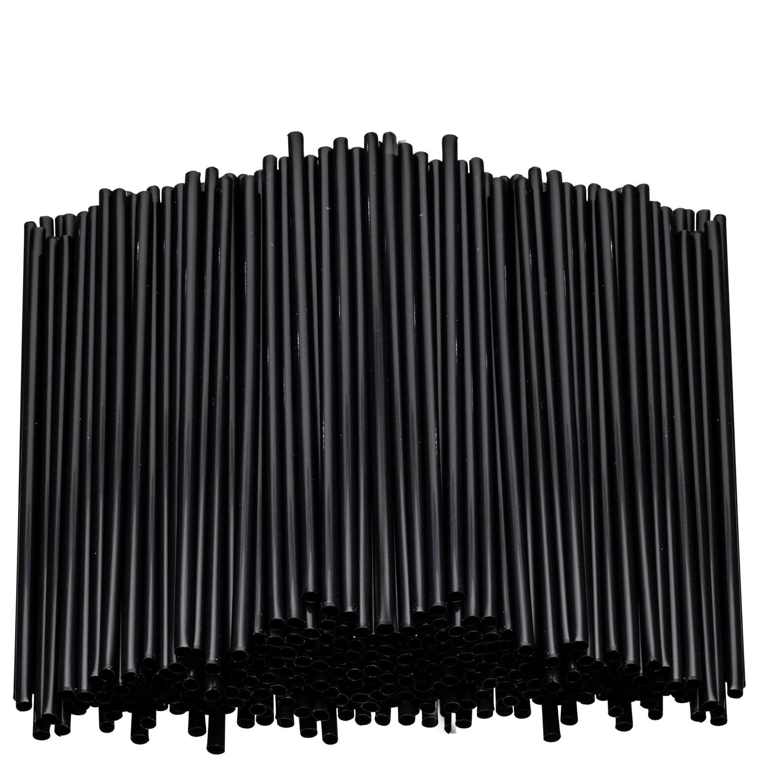 5000 Count 5-Inch Plastic Sip Stirrers | Disposable Stir Sticks Straws for Coffee & Cocktail - Black - Diplastible