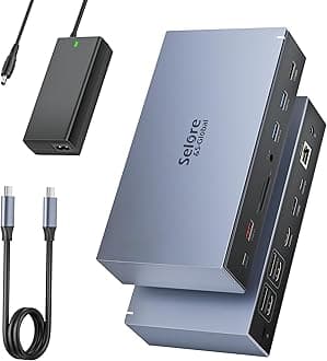 Displaylink Docking Station Dual Monitor USB C Dock for MacBook M1/M2 Windows with 120W Power Supply Laptop 8K HDMI Docking Station Triple Monitor with 3 HDMI DisplayPort USB 3.1 RJ45 for HP Dell Asus