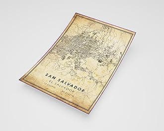 MG Global Rustic Poster of San Salvador El | 11x17 12x18 16x24 24x36 Vintage Unframed Print | Antique Hometown City Wall Art for Gift | Home Office Decor