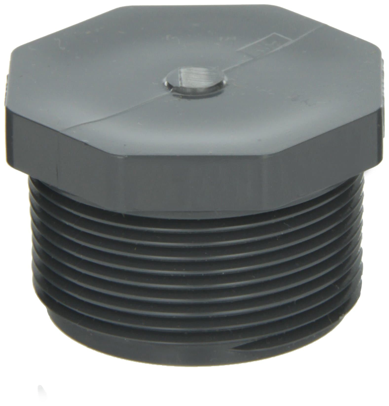 GF Piping SystemsPVC Pipe Fitting, Plug, Schedule 80, Gray, 1-1/4" NPT Male