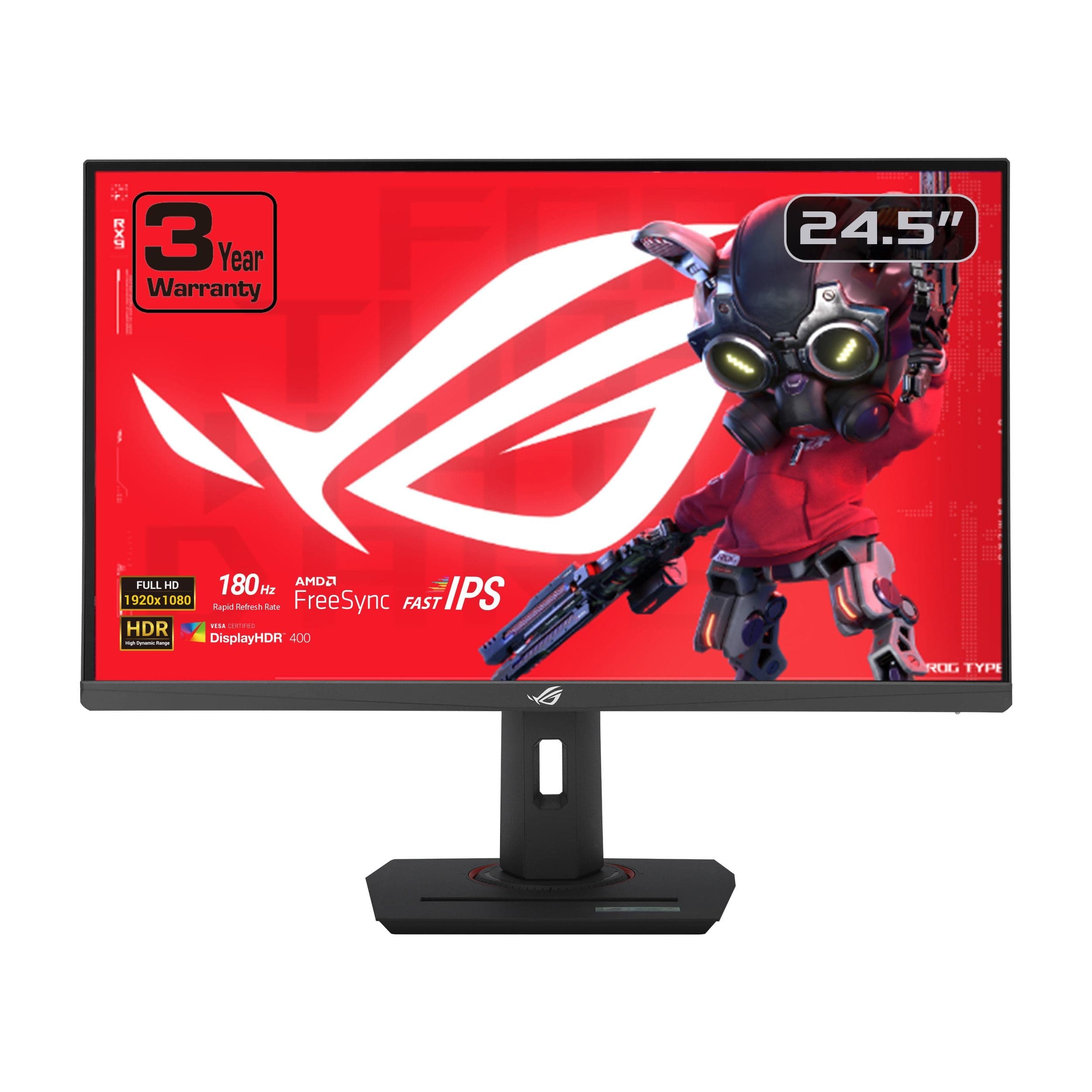 ROG Strix 24.5” 1080P USB-C HDR Gaming Monitor (XG259CS) - Full HD, 180Hz, 1ms, Fast IPS, Extreme Low Motion Blur Sync, G-SYNC Compatible, Tripod Socket, DisplayWidget, AI Gaming, 3 yr Warranty