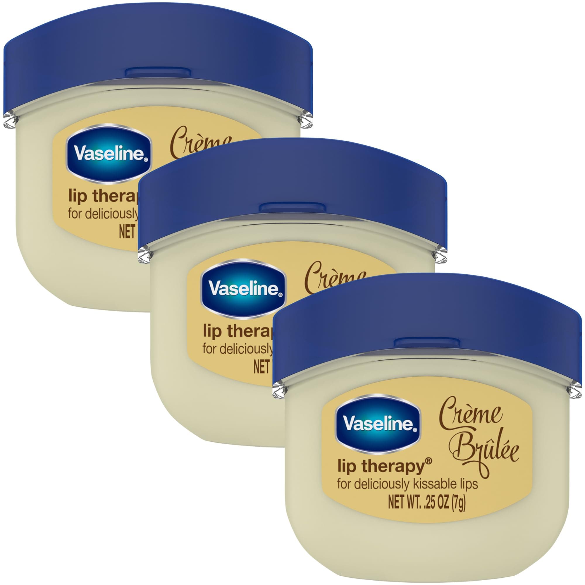 Vaseline Lip Therapy, Creme Brulee 0.25 Oz (3 Pack)