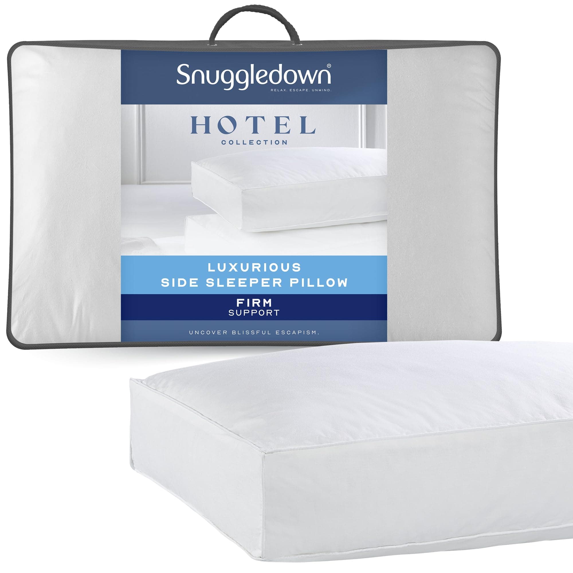 Snuggledown Side Sleeper White Pillow Firm Support Designed for Side Sleepers Bed Pillows