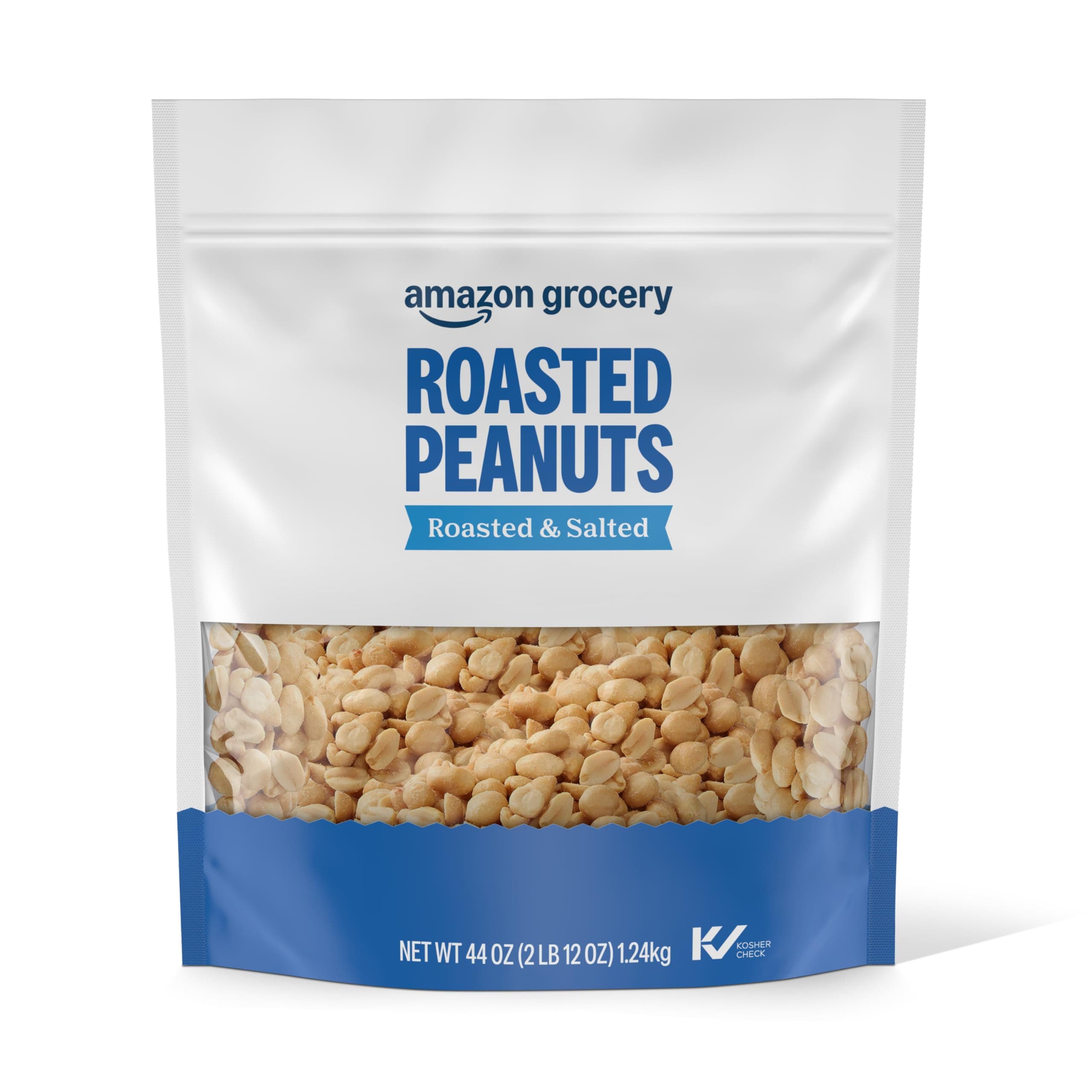Amazon Grocery, Roasted Peanuts, Roasted & Salted, 44 Oz