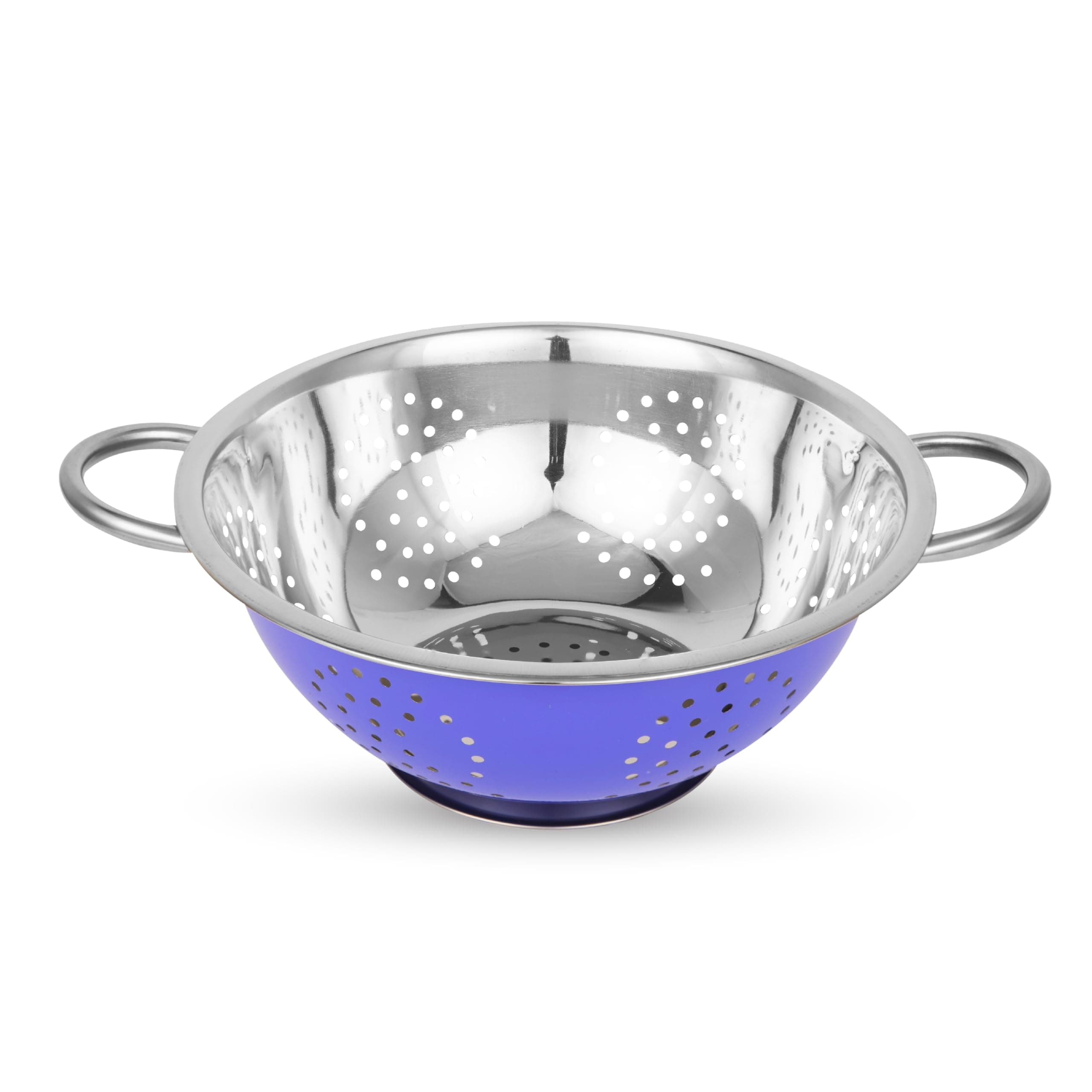 Fackelmann Stainless Steel Colored Deep Colander, 24 Centimeters - Durable Kitchen Accessories Items, Anti-Rust, Corrosion-Resistant for Washing Fruits and Vegetables, Kitchen Sink Strainer