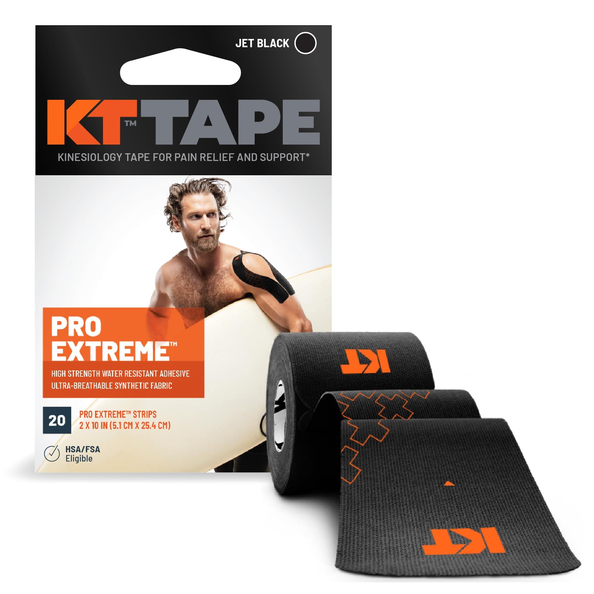 Pro Extreme 20 - Kinesiology Tape - Synthetic Performance Kinesiology Tape waterproof Pre Cut - Stronger and more resistant adhesion - Waterproof- 4 to 7 Days of Support - Reflective Safety