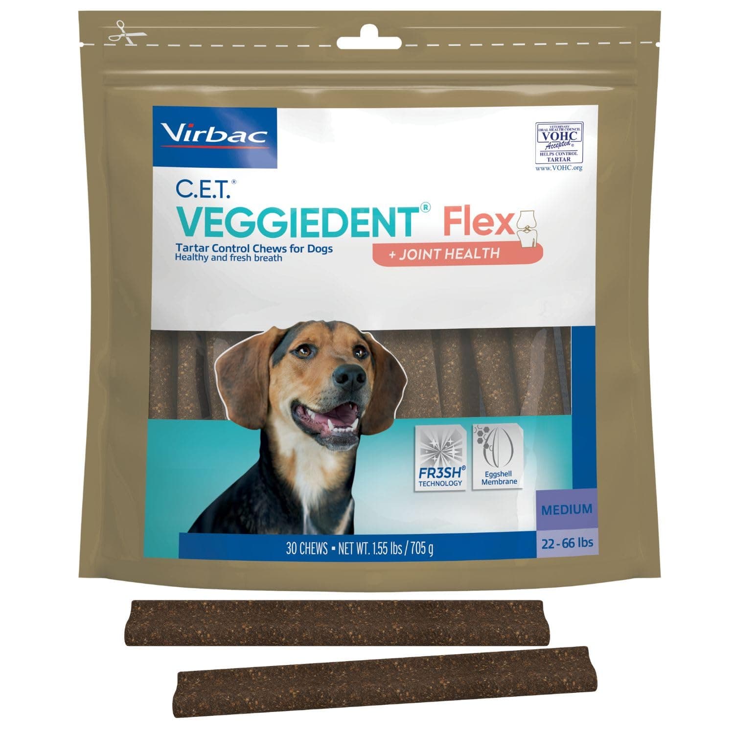 Virbac C.E.T. Flex Tartar Control Chews for Dogs - Medium