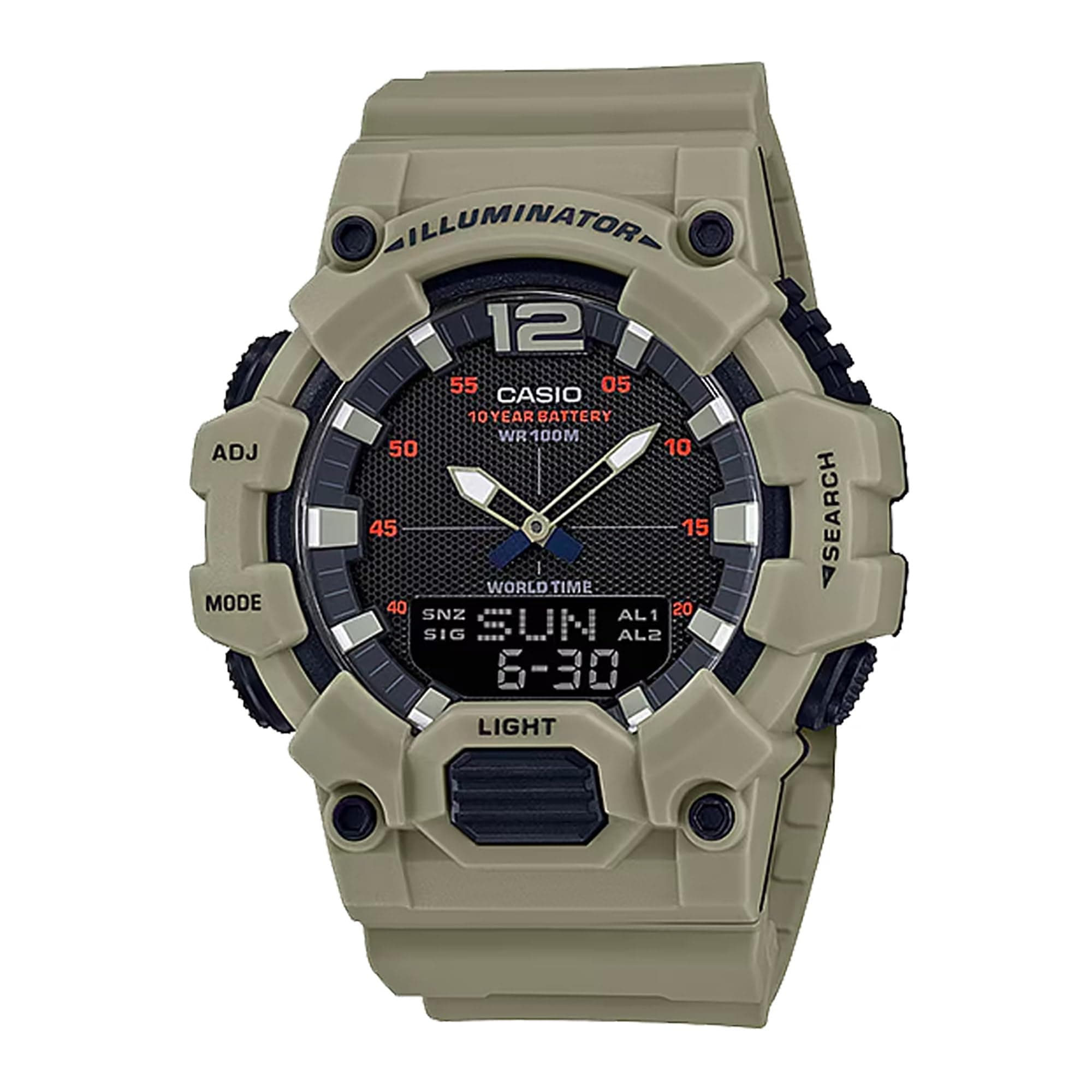 Mens Watch, Analog-Digital Display And Resin Strap