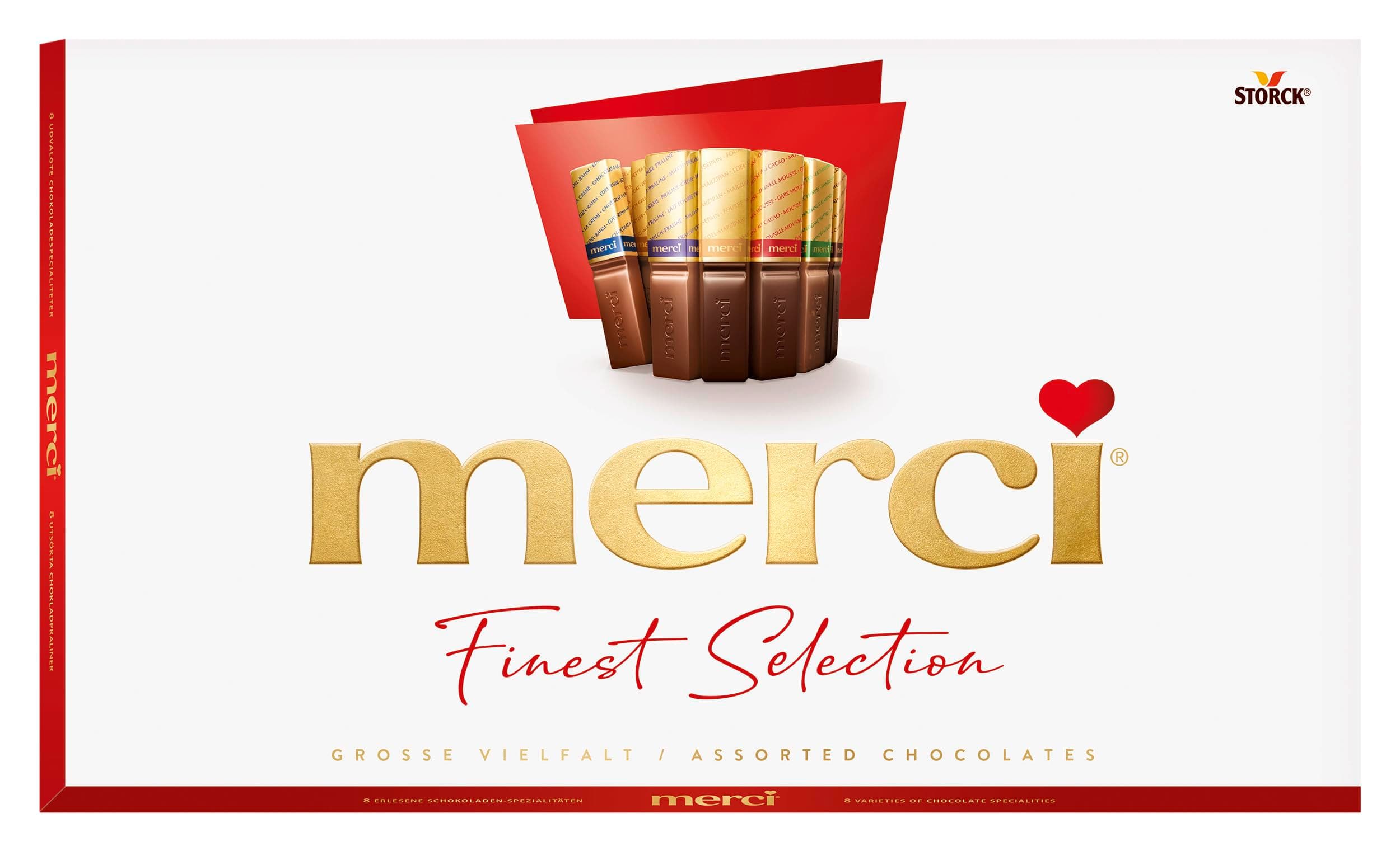 Merci Finest Selection Assorted Chocolates, 400g - Variety Pack Chocolate Gift Box - Includes Milk, Praline, Hazelnut & Dark Chocolate