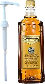 Authentic Flavouring Syrup for Coffee and Tea with White Pump (Caramel) 100ml (Pack of 1)