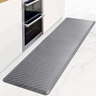 HappyTrends Kitchen Mat Cushioned Anti-Fatigue Floor Mat,17.3"x60",Thick Waterproof Non-Slip Kitchen Mats and Rugs Heavy Duty Ergonomic Comfort Rug for Kitchen,Floor,Office,Sink,Laundry,Gray