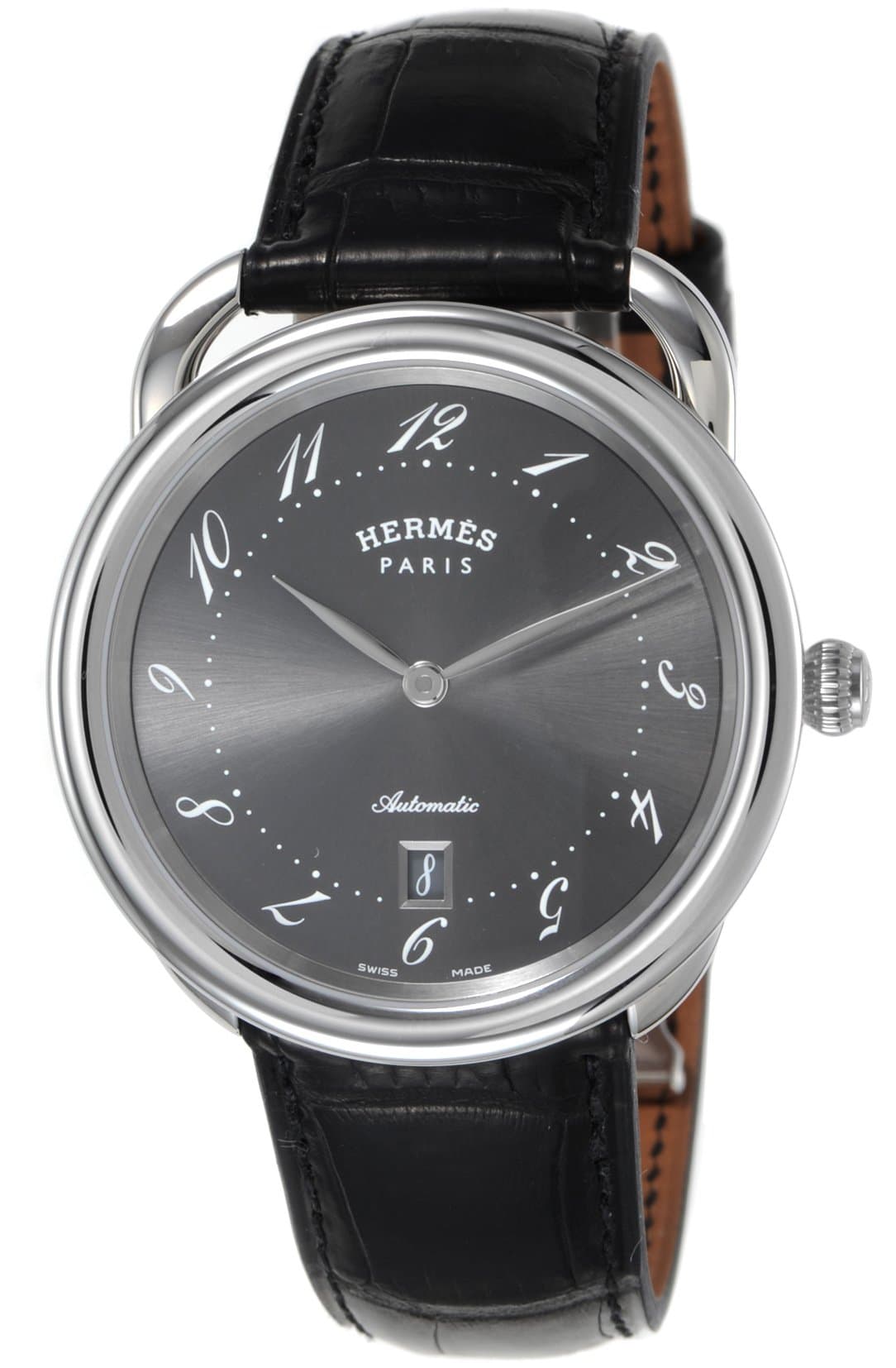 HERMES watch Aruso automatic winding alligator leather AR7.710.230 / MNO Men