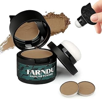 Hairline Powder 12g, Instantly Hair Root Touch Up, Hair Color Powder, Bald Spots Hair Color Concealer for Women & Men, 24-Hour Stain-Proof, Includes 2 Refills, for Thinning Hair, Medium Brown