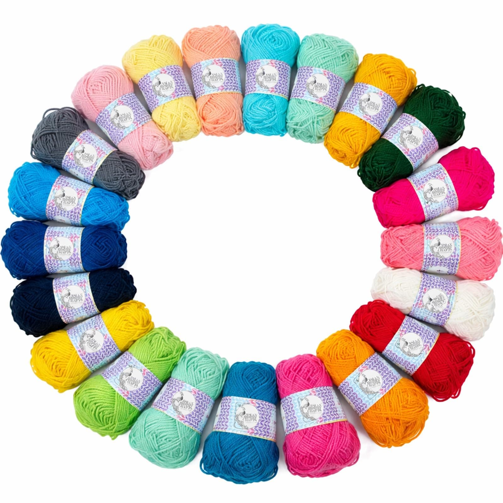 - Multicolor Wool Yarn Set for Knitting & Crochet, 22 Rolls x 12g Soft Woolen Yarn Thread, Beginner Friendly, DIY Crafts, Amigurumi, Hand Knitting, Crochet Projects, Embroidery, Toys, Garments, Flowers, Hobby Projects, Home Decor