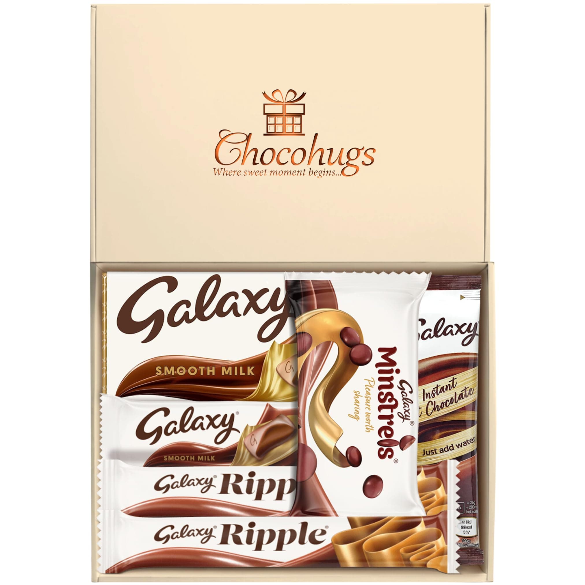 Chocolate Gift Box Hamper | Filled with Galaxy Full Sized Bars Smooth Milk, Minstrels | Letter Box Friendly | Box of Chocolates| Gift for Mother, Father, Children, Teacher | Treat Box