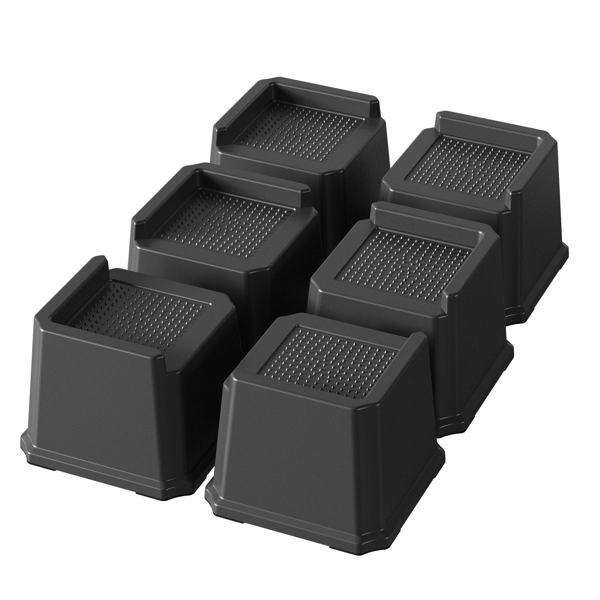 Bed Risers 3 Inch Heavy Duty 6 Pack Oversized Bed Furniture Elevators 1,500 lbs Lifts Up Riser for Sofa and Table