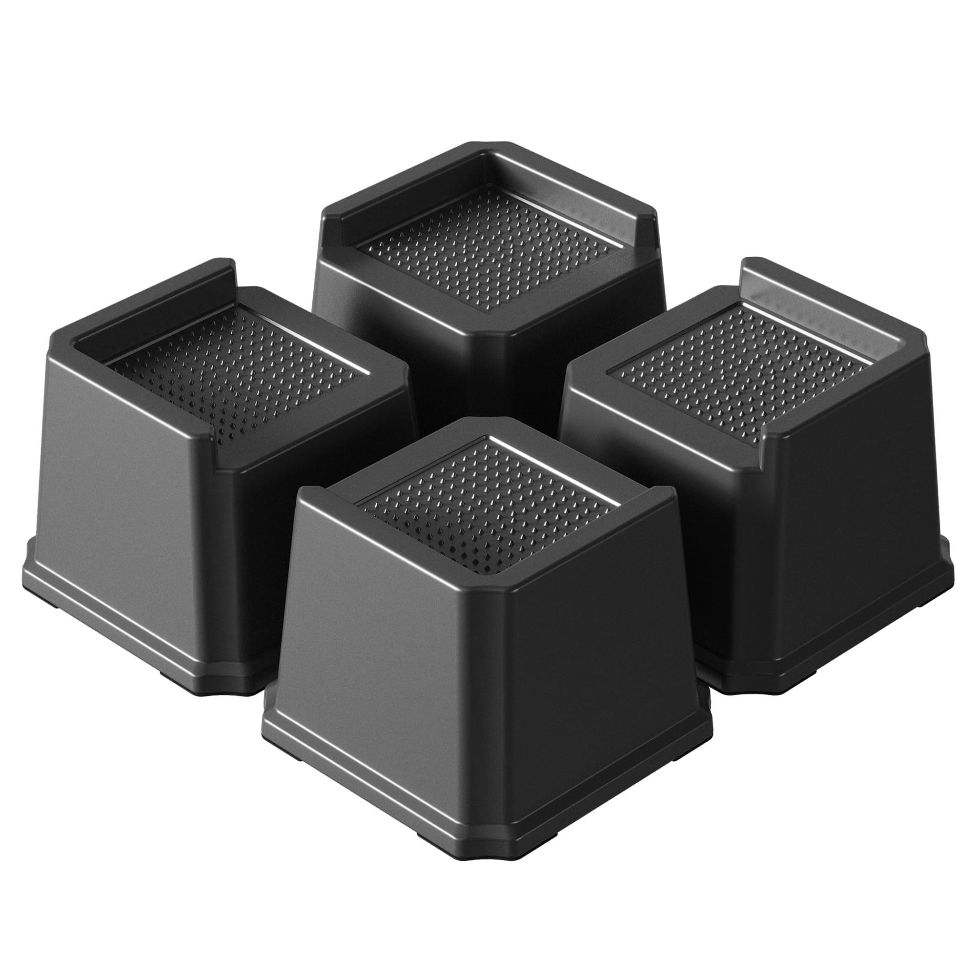 Bed Risers 3 Inch Heavy Duty 4 Pack L-Shaped Bed Furniture Elevators 1,500 lbs Lifts Up Riser for Sofa and Table