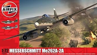 Airfix Messerschmitt ME262A-2A Airplane 1:72 WWII Military Aviation Plastic Model Kit A03090