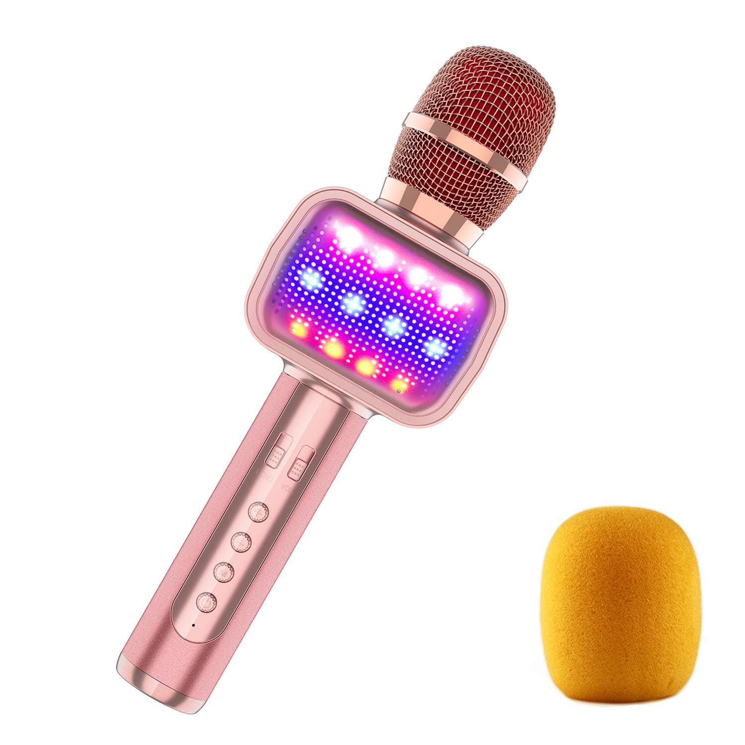 2019 Upgraded Bluetooth Karaoke Microphone for Kids, Wireless Pop Speaker Echo MIC with Dynamic LED Light for Home/Stage/Party