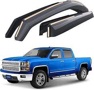 Goodyear Shatterproof in-Channel Window Deflectors for Trucks Chevrolet (Chevy) Silverado/GMC Sierra 2014-2018 Crew Cab, Rain Guards, Window Visors, Vent Deflector,Truck Accessories,4pcs- GY003402LPf
