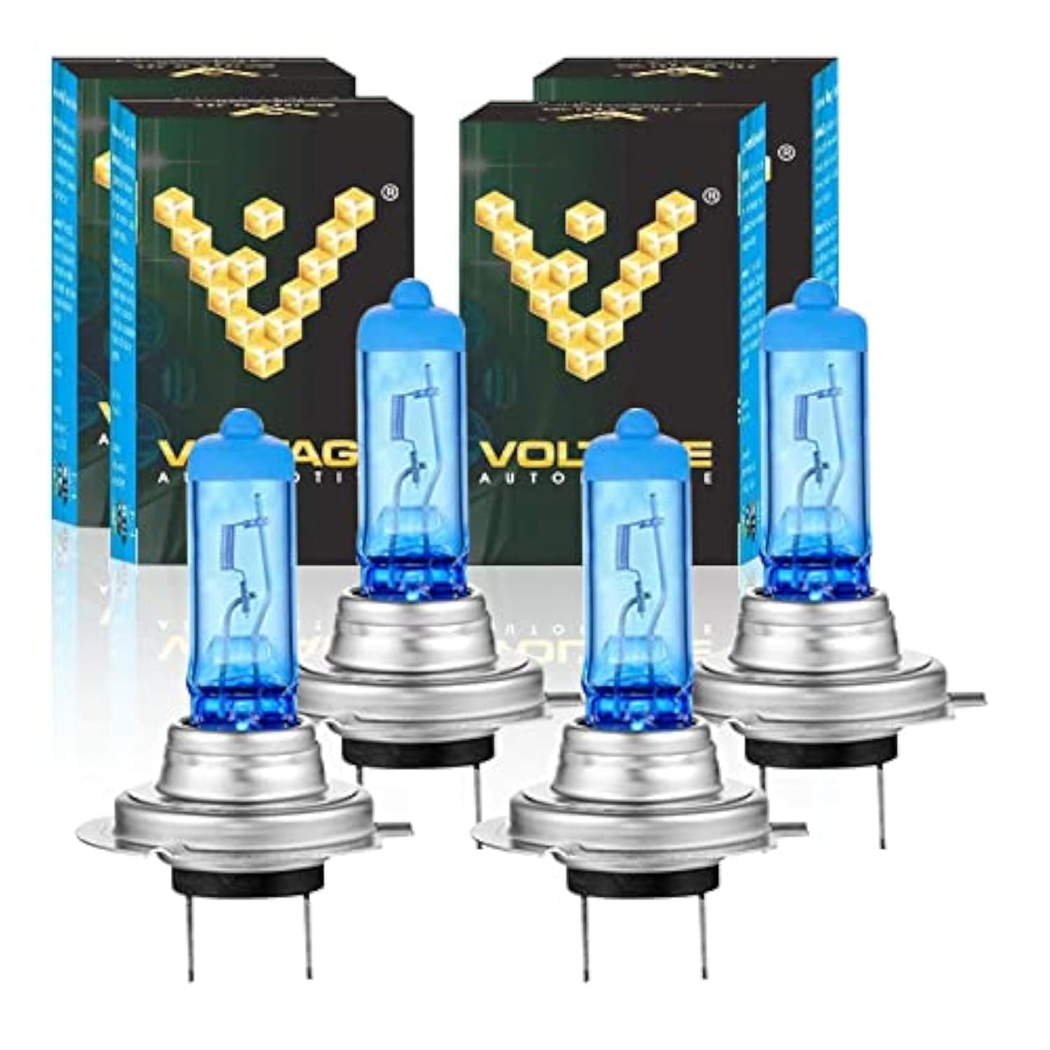 Voltage Automotive H7 Bulb Polarize White Replacement For Low Beam High Beam Driving Fog Light (4 Pack)