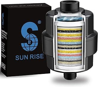 High Output Shower Filter – Latest Superior Advanced 20 Stage,Universal Multi-Stage Shower Head Filter to Remove Chlorine and Heavy Metals, Improves Condition of Your Skin and Hair Health (Black)