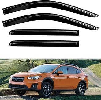 4PC Rain Guards for 2018-2023 Subaru Crosstrek Window Visors for 2017-2023 Subaru Impreza Hatchback Deflectors Sun Shades Vent Tape On Out Channel