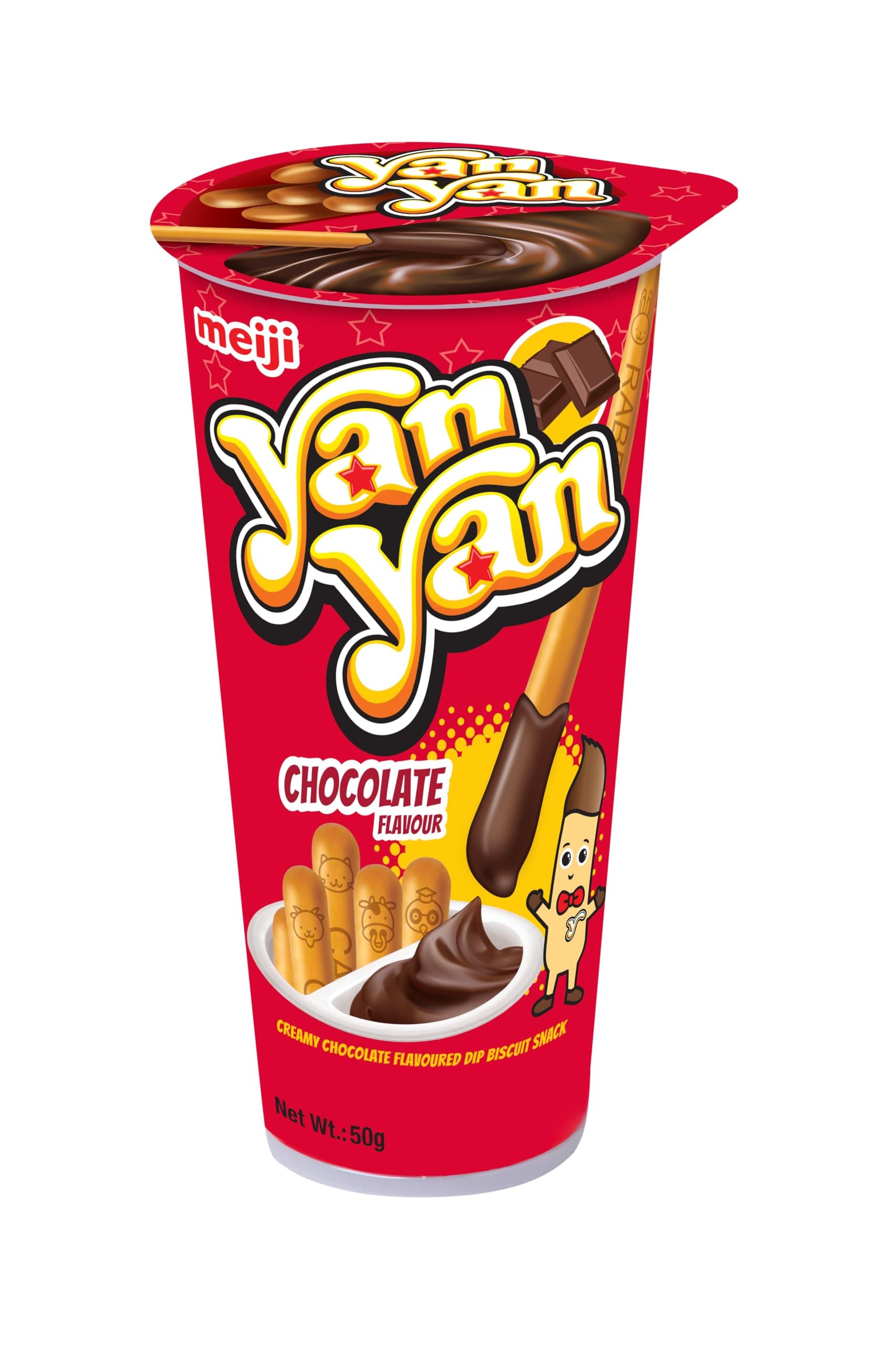 Yan Yan Biscuits Stick with Chocolate Dip 50 g