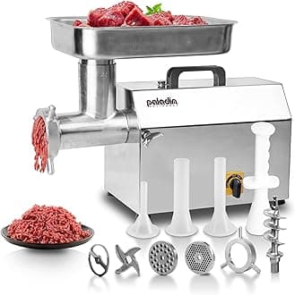#32 Electric Commercial Meat Grinder Machine, 21 lbs Per Minute, 2 HP Heavy Duty Stainless Steel Meat grinder with sausage sufffer, Ideal for deer processing, Pet Food,Heavy Use