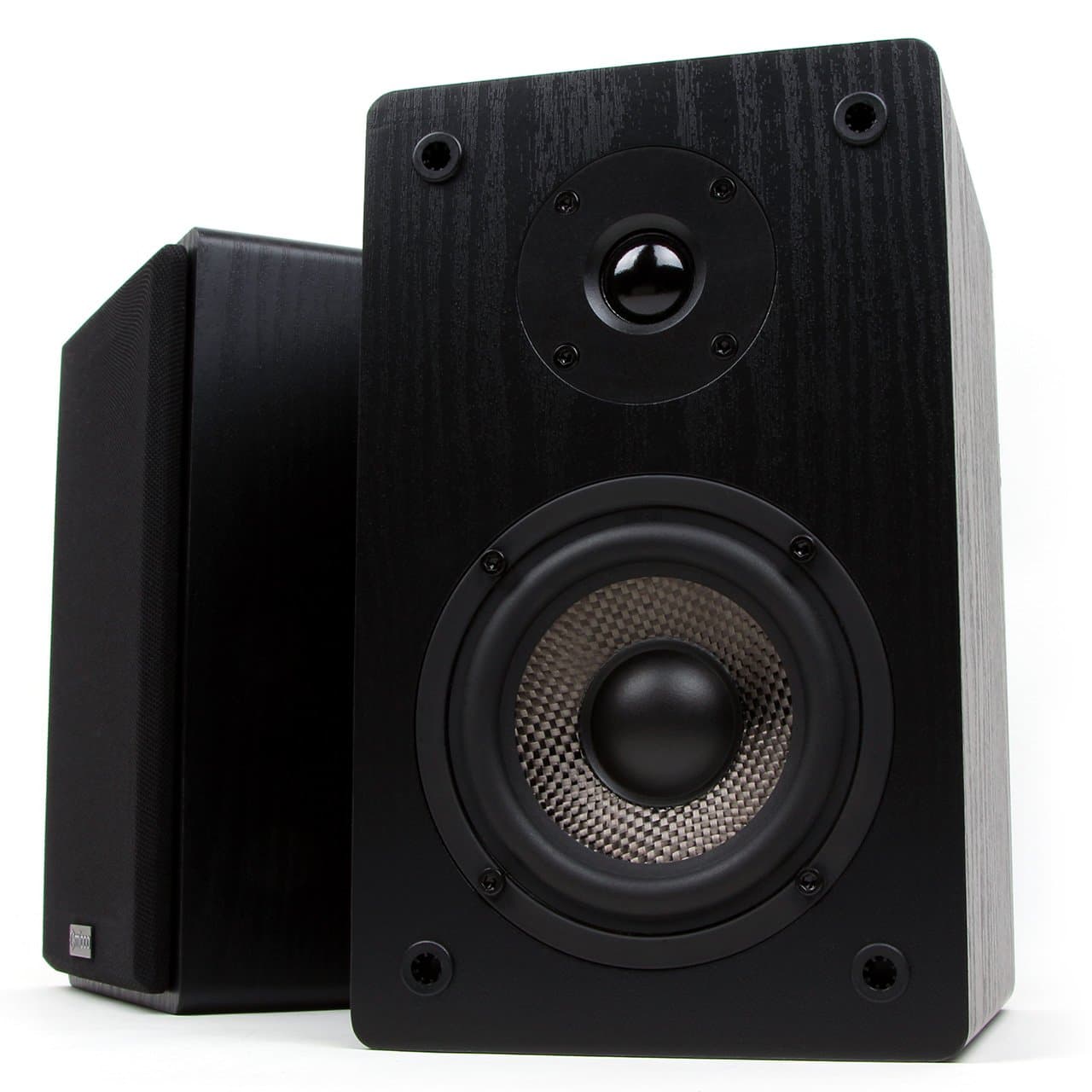 Micca Micca MB42 Bookshelf Speakers, Passive, Needs Amplifier or Receiver, Not for Use Directly with Turntable, 4-Inch Carbon Fiber Woofer and Silk Dome Tweeter (Black, Pair)