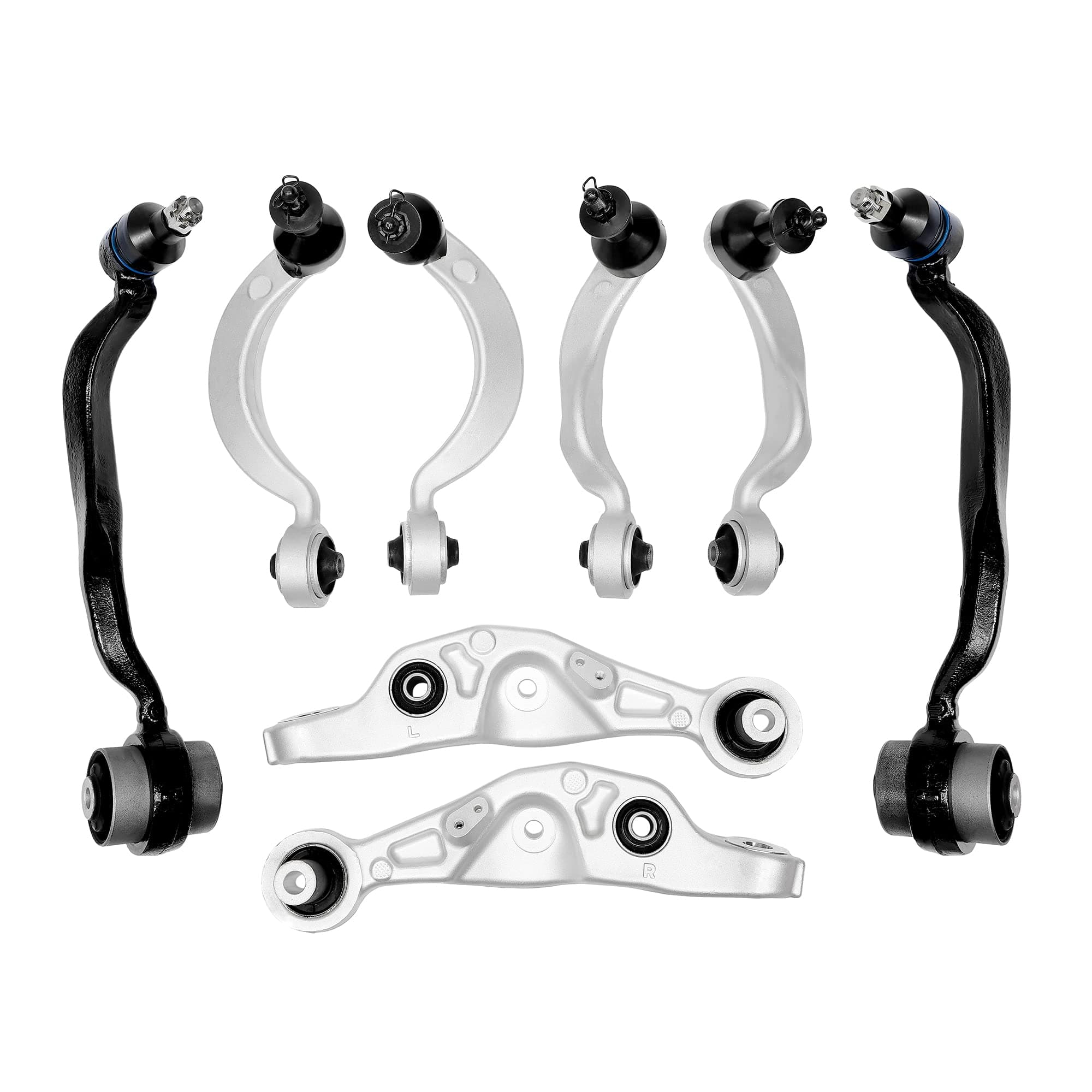 Suspension Kit (8PCS), Compatible with 2007 2008 2009 2010 2011 2012 Lexus LS460 RWD | 8x Front Left & Right Lower & Upper Rearward & Forward Control Arm w/Ball Joint K642208 K642988 K622207 K622209