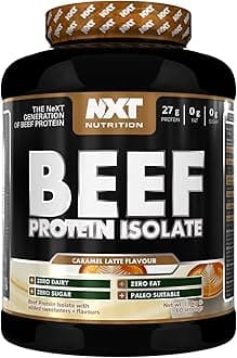 NXT Nutrition Beef Protein Isolate Powder - Protein Powder High in Natural Amino Acids - Paleo, Keto Friendly - Dairy and Gluten Free | 1.8kg (Caramel Latte)