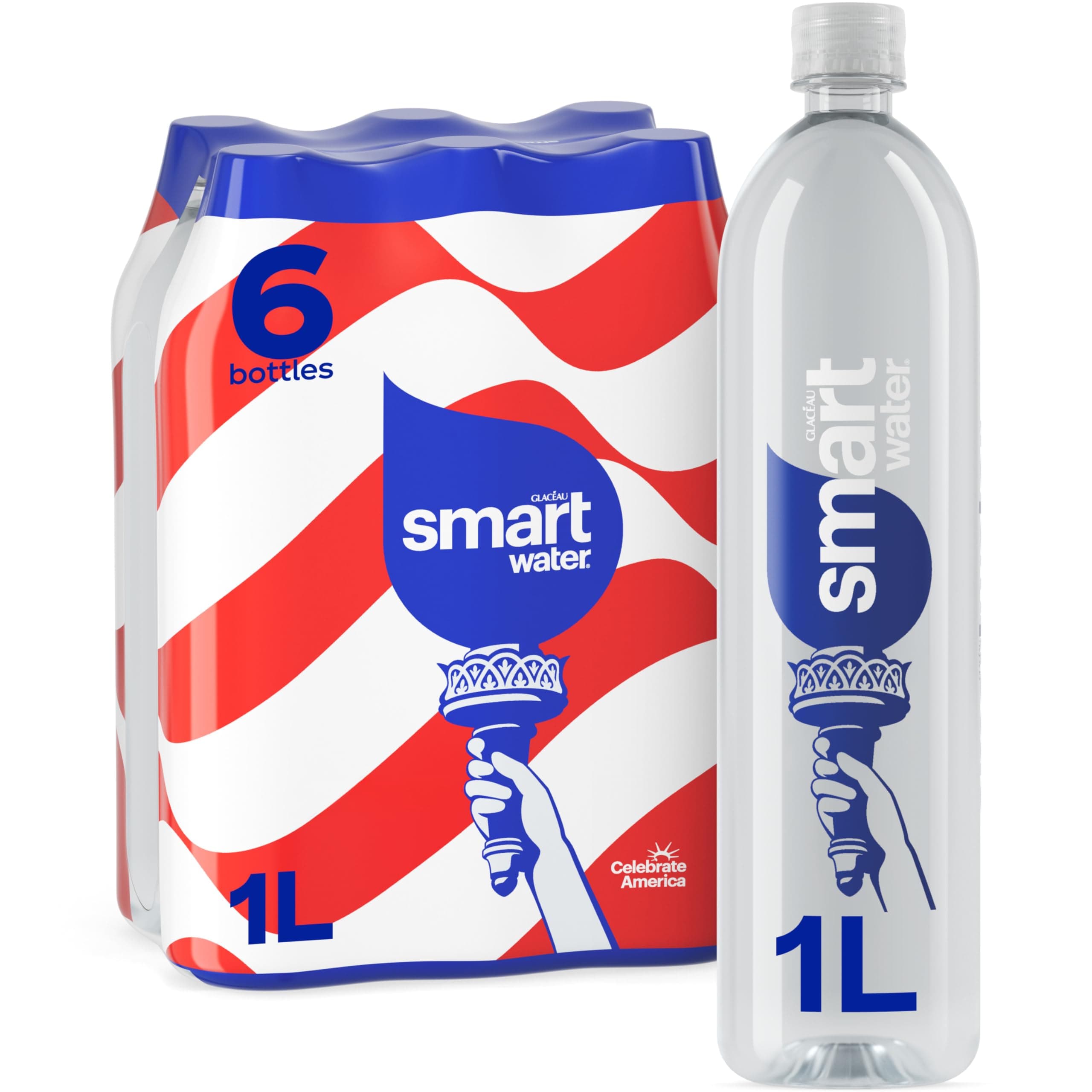 Smartwater Packaged Drinking Water, 33.8 Fl Oz (pack of 6)