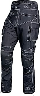 WICKED STOCK Mens Waterproof Armored Motorcycle Riding Dual Sport Pants Protective CE Level-1